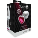 Ouch By Shots Ouch! Sudraba ANĀLĀ PLUGS METĀLA PLUGS AR DIMANTU 9,3 CM