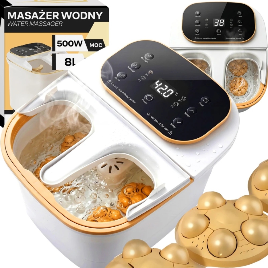 Masażer Masažuoklis Pėdų masažuoklis, vandens kojų hidromasažas, šildomos ritininės galvutės, LCD 500 W ER1111 – 3