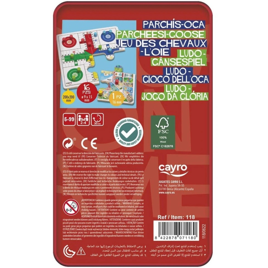 Parch un Oca spēļu galds Cayro 12 x 19,5 x 5 cm – 3