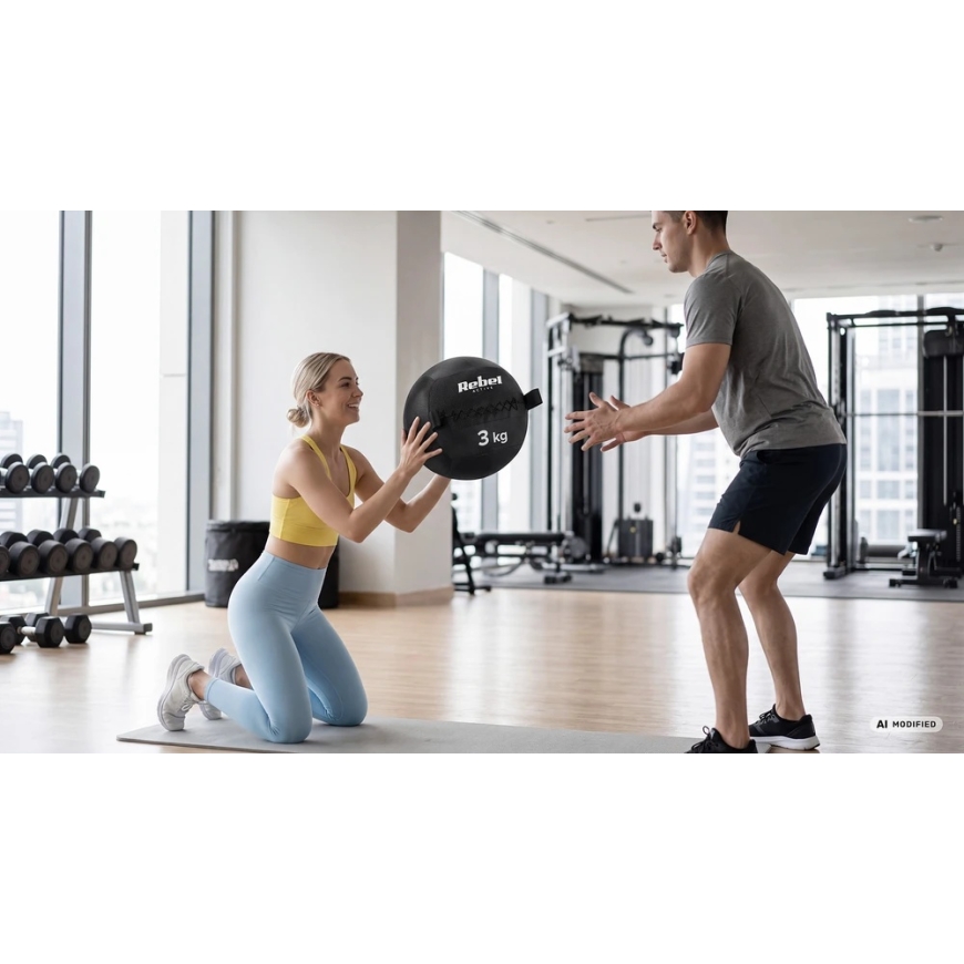Медицинский мяч для фитнеса и реабилитационных упражнений, 2кг, REBEL ACTIVE – 4