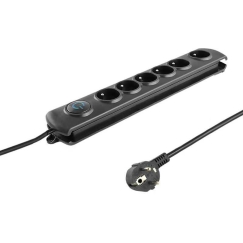 Qoltec 50112 Ylijännitesuoja 6 3m Musta