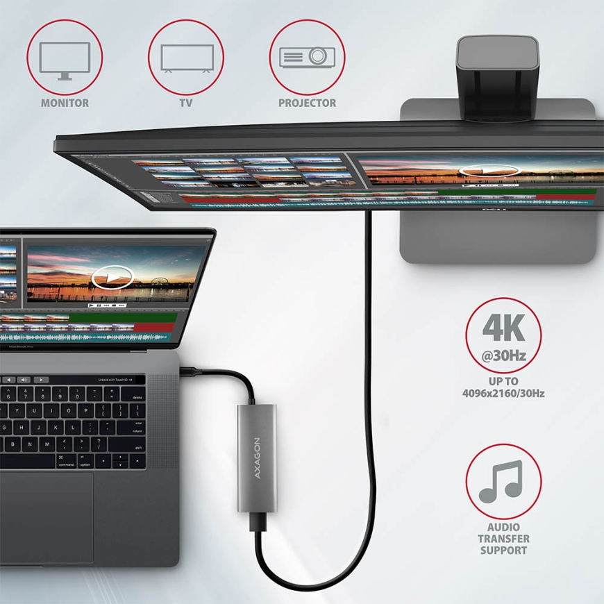 Axagon HMC-5G2 док-станция для ноутбука Проводная USB 3.2 Gen 2 (3.1 Gen 2) Type-C Серый – 4