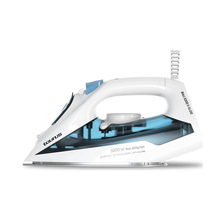 Silitysrauta Taurus BALI 3200 X-SLIDE kuivaan ja höyryrauto, keraaminen pohja, 3200 W Sininen, Valkoinen