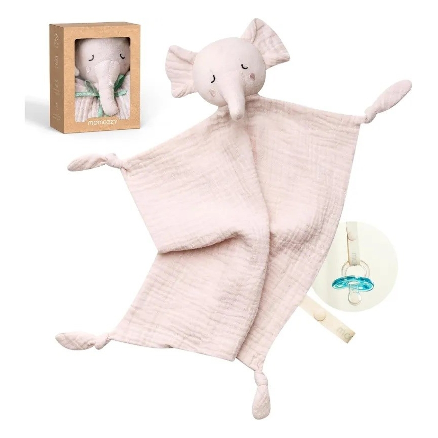 Momcozy puuvillane elevandi mugavustekk beebidele, roosa