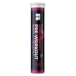 Puls Nutrition Pre-Workout Effervescent Tablets, Raspberry, 20 Tablets