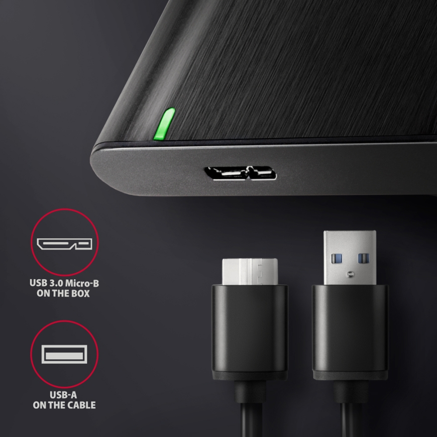 Axagon EE25-A6M kõvakettaboks HDD/SSD ümbris Must 2.5" – 5