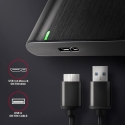 Axagon EE25-A6M saugojimo diskų korpusas HDD / SSD aptvaras Juoda 2.5" Axagon EE25-A6M saugojimo diskų korpusas HDD / SSD aptvaras Juoda 2.5"