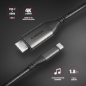 Axagon RVC-HI2MC USB-C - HDMI 2.0a cable 1.8m, 4K/60Hz HDR10 Axagon RVC-HI2MC USB-C - HDMI 2.0a cable 1.8m, 4K/60Hz HDR10