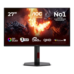 AOC G4 Q27G4SDR kompiuterio monitorius 67,3 cm (26.5") 2560 x 1440 pikseliai Quad HD QD-OLED Juoda, 