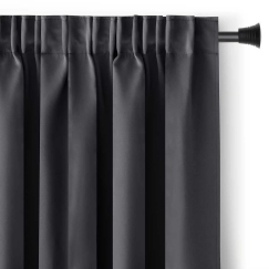 Samettiverho lenkkihaalla AmeliaHome 200 × 175 cm, antrasiitti