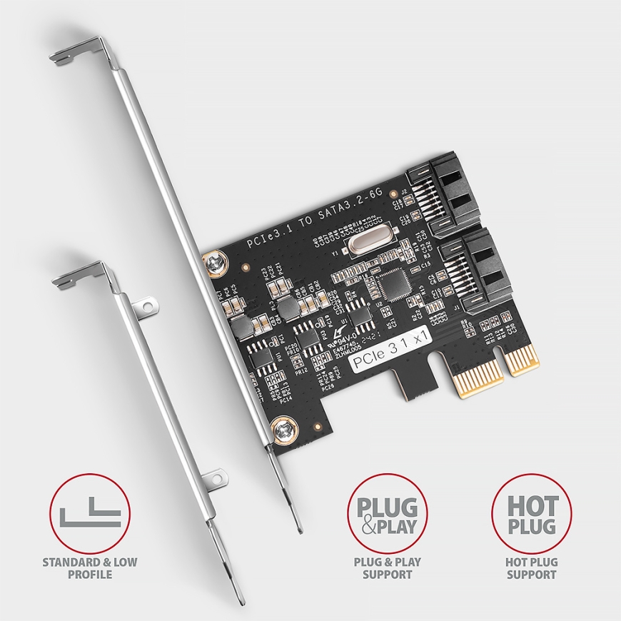 Axagon PCES-SJ2 liidesekaart/adapter Sisemine SATA – 3