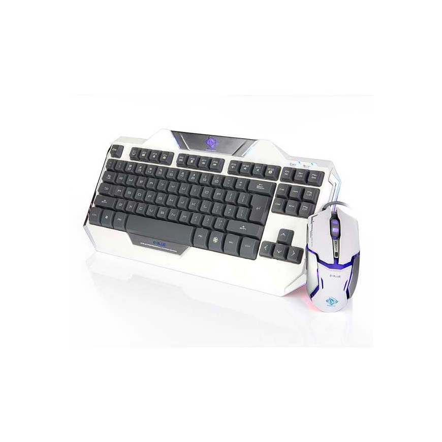 E-blue EKM811WHUSIU keyboard Mouse included USB Black, White