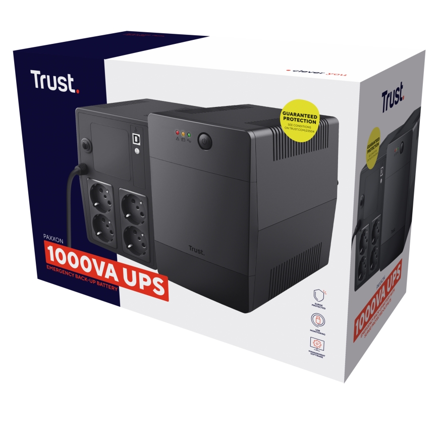 Trust Paxxon uninterruptible power supply (UPS) 1 kVA 600 W 4 AC outlet(s) – 5