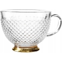 Homla BARREL Patterned Glass Mug with Golden Base, 360 ml Homla BARREL Patterned Glass Mug with Golden Base, 360 ml