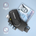 Axagon CRE-SMP2A USB Smart card & SD/microSD/SIM PocketReader smart card reader Indoor USB Type-A/US