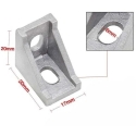 Oem Angle Bracket Drill for 2020 Aluminum Profiles - Silver with Screws Oem Angle Bracket Drill for 2020 Aluminum Profiles - Silver with Screws