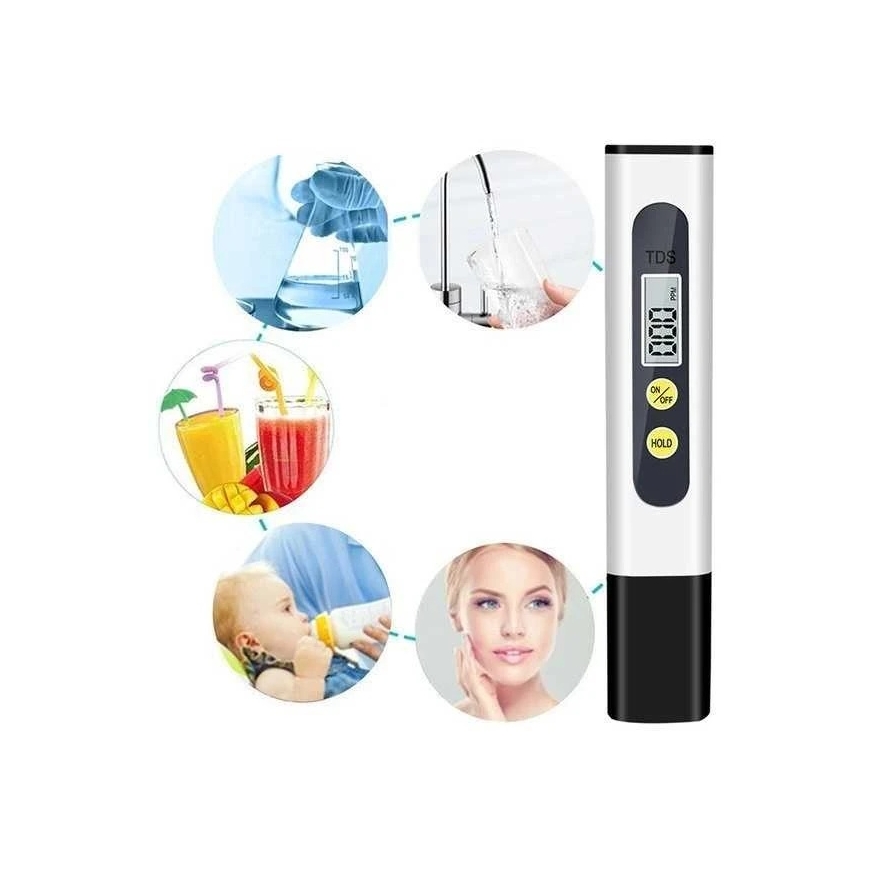 Oem Pārnēsājamais ūdens kvalitātes mērītājs TDS balts 1-999PPM - Tīrības mērītājs – 5