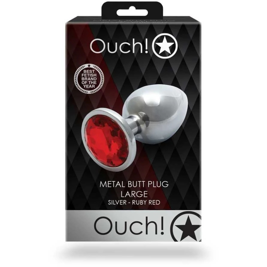 Ouch By Shots Ouch! МЕТАЛЛИЧЕСКИЙ АНАЛЬНЫЙ ПЛАГ С БРИЛЛИАНТОМ 9,3 СМ ВОДОНЕПРОНИЦАЕМЫЙ