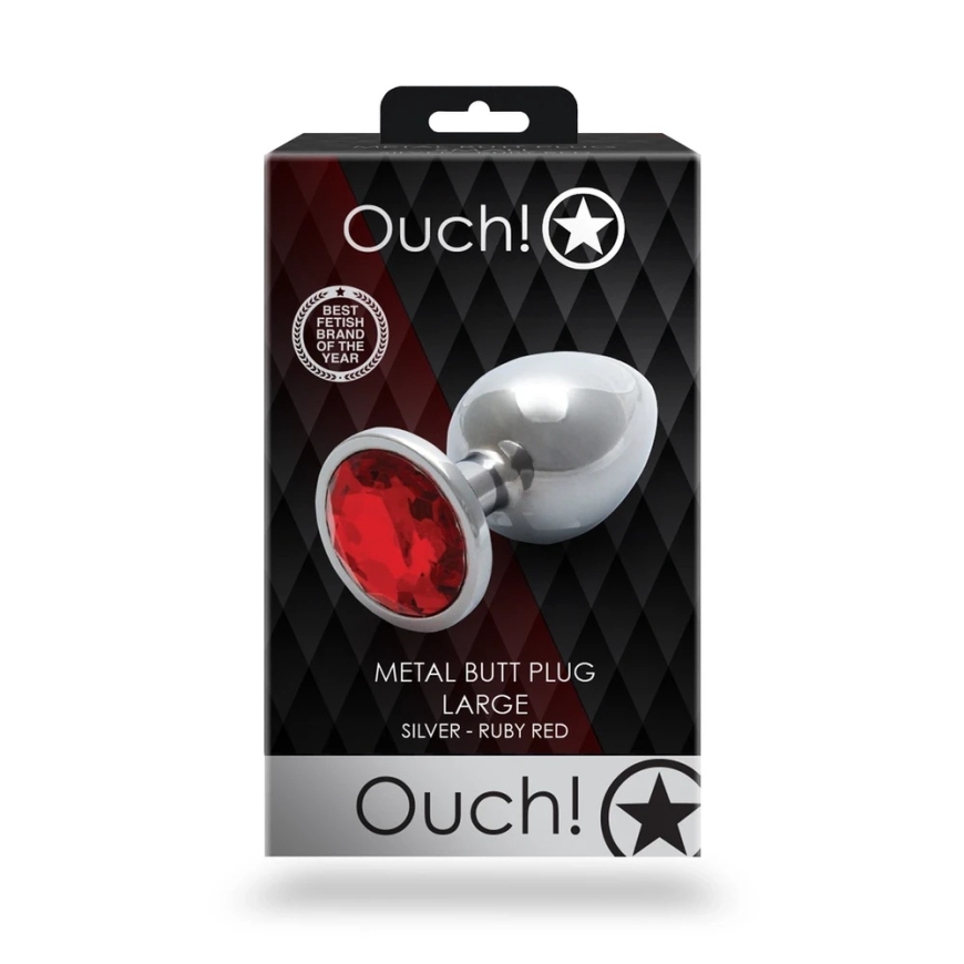 Ouch By Shots Ouch! METĀLA ANĀLĀ PLUGS AR DIMANTU 9,3 CM ŪDENSIZTURĪGS – 4