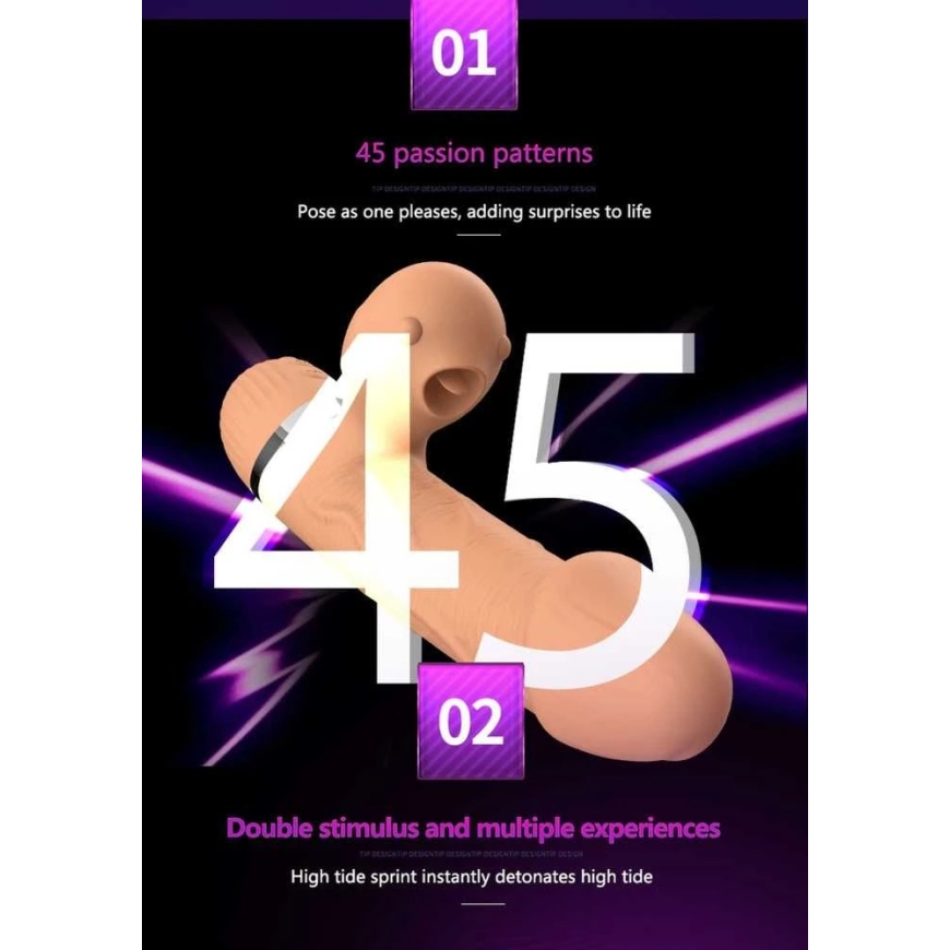 B Series Lyla B serijos Lyla Vibratorius-Basia Thtusting Vibrator 2 in 1 Tongue Vibrators USB – 4