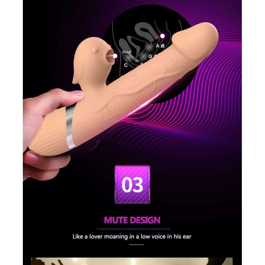 B Series Lyla B sērijas vibrators - Basia Thrusting vibrators 2 in 1 valodas vibratori USB – 5
