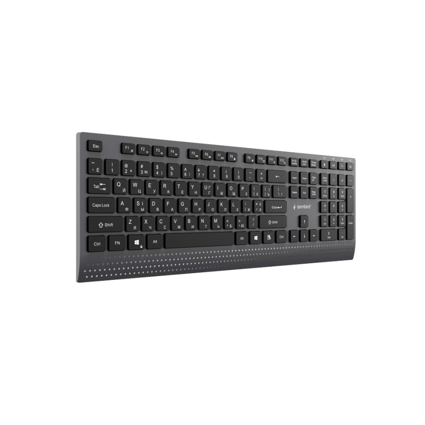 Gembird KB-MCH-06-CYRL Тонкая проводная мультимедийная клавиатура с адаптером Type-C, раскладка кириллица, черная – 3