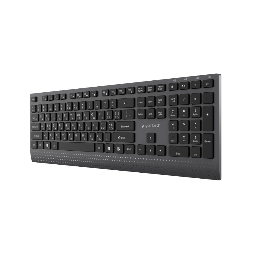 Gembird KB-MCH-06-CYRL Plāna vadu multimediju tastatūra ar Type-C adapteri, cīrilliskais izkārtojums, melna – 4