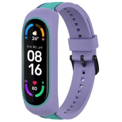 Аксессуары Fusion для Xiaomi Mi Band 3/4/5/6 Зелёный/Фиолетовый Двухцветный