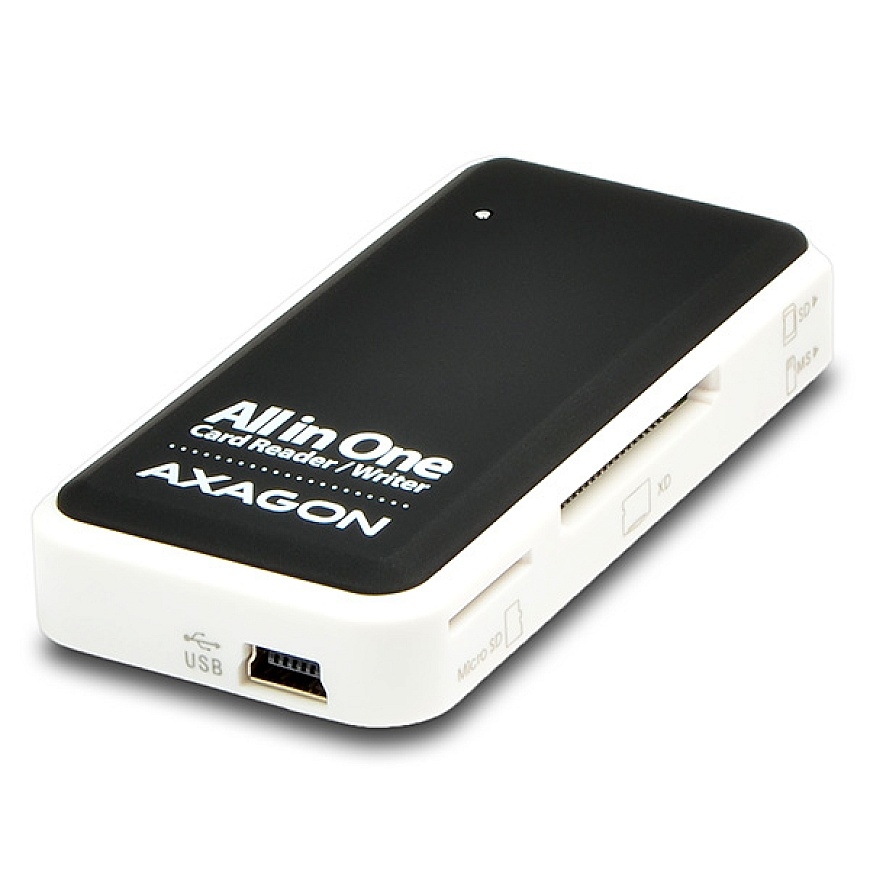Axagon CRE-X1 kortelių skaitytuvas USB 2.0 Juoda, Balta
