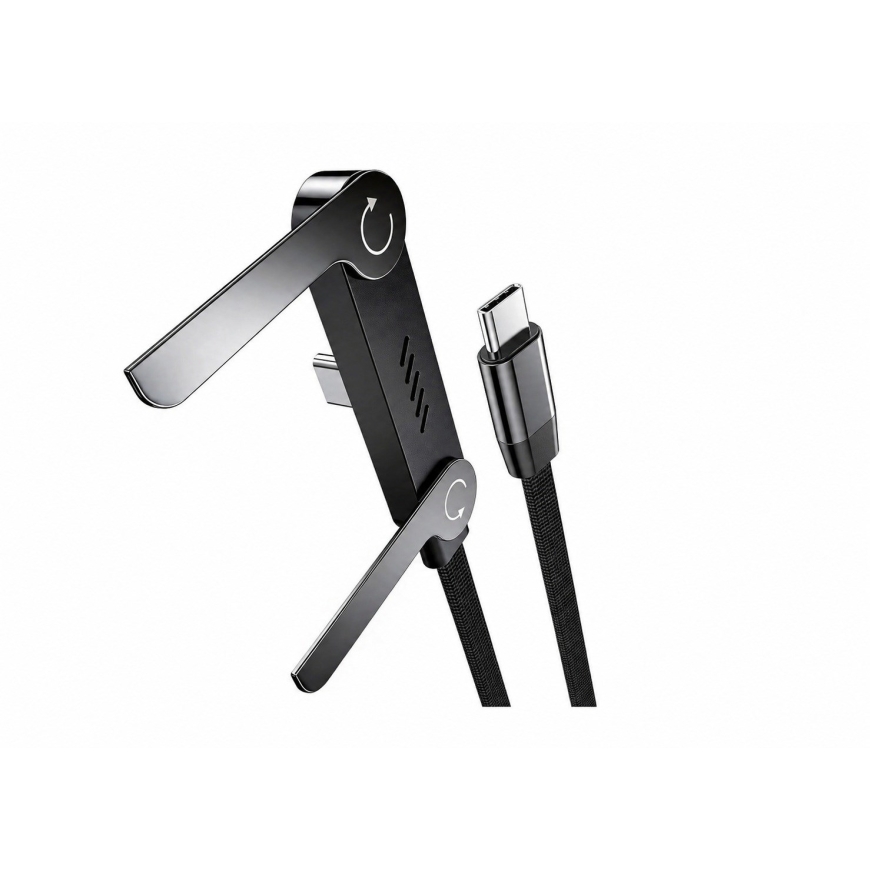 Vakoss TC-U570 USB-C to USB-C Cable with Stand Function, 100W, 1m, Black