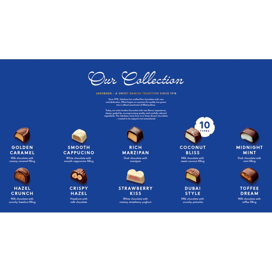 Jakobsen Chocolates assorted chocolates, 520 g – 2