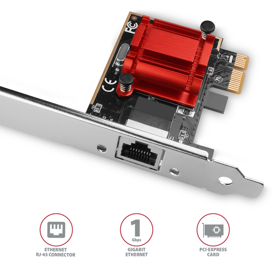 Axagon PCEE-GIX võrgukaart Sisemine Ethernet 1000 Mbit/s – 2
