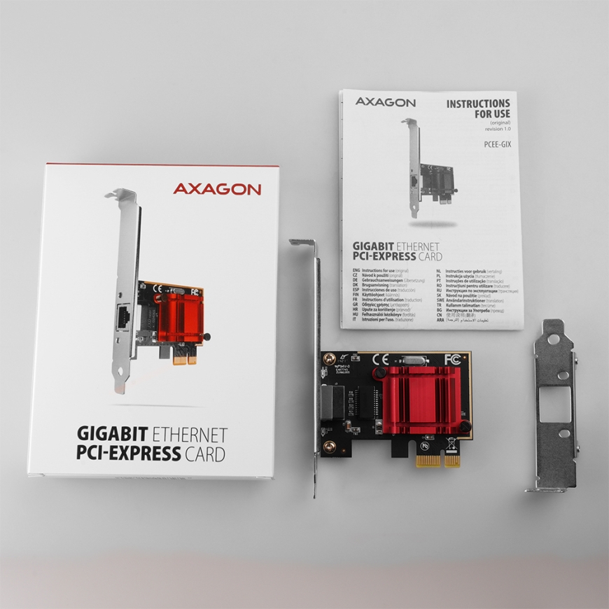 Axagon PCEE-GIX verkkokortti Sisäinen Ethernet 1000 Mbit/s – 5
