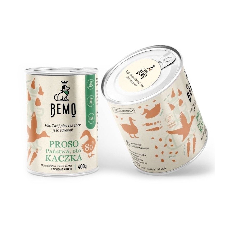 BEMO Proso Valsts šeit Pīle Mono - mitrais suņu ēdiens - 400g