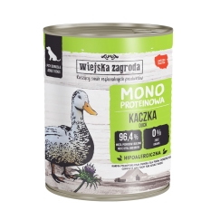 WIEJSKA ZAGRODA Mono Duck - märkäruoka koirille - 800g