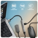 Axagon HUB USB HUE-STA, 4x USB ALU STRIP hub, 1x USB-A 5Gbps, 2x USB-A & 1x USB-C 480Mbps, kabel USB