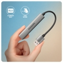 Axagon HUB USB HUE-STA, 4x USB ALU STRIP hub, 1x USB-A 5Gbps, 2x USB-A & 1x USB-C 480Mbps, kabel USB