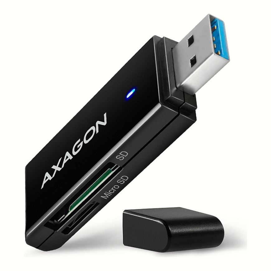 Axagon CRE-S2N karšu lasītājs USB 3.2 Gen 1 (3.1 Gen 1) Type-A Melns