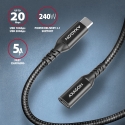 Axagon BUCM32-CF15AB USB kabelis USB 3.2 Gen 2x2 1,5 m USB C 20 Gbit/s 240 W Melns
