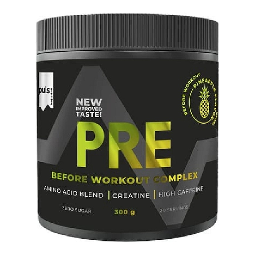 Puls Nutrition Pre-Workout Complex Amino Acid Powder, Pineapple, 300 g