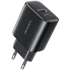 Зарядное устройство Awei PD85-EU 22.5W USB-A/USB-C черное