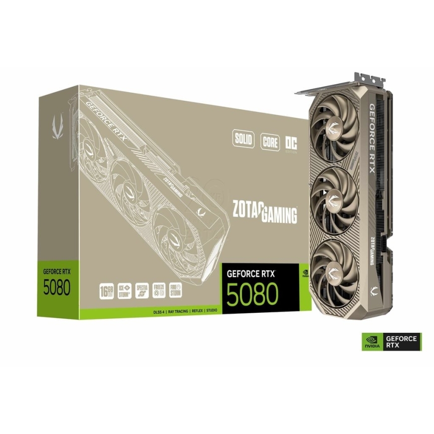 ZOTAC GAMING GeForce RTX 5080 SOLID Core OC 20-mečio leidimo vaizdo plokštė