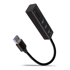 Axagon HMA-CR3A Metal USB 3.2 Gen 1 multi-port hub with three USB ports and card reader
