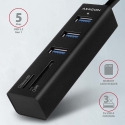 Axagon HMA-CR3A Metal USB 3.2 Gen 1 multi-port hub with three USB ports and card reader