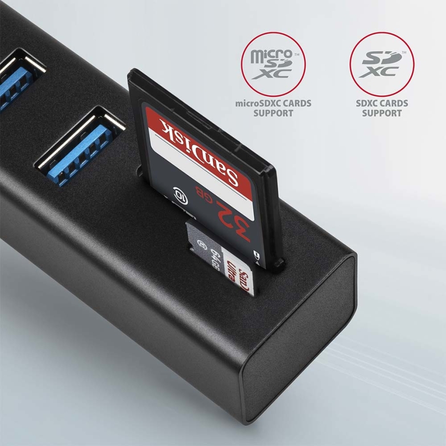 Axagon HMA-CR3A kannettavien tietokoneiden telakka ja porttitoistin Langallinen USB 3.2 Gen 1 (3.1 G – 3