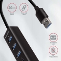 Axagon HMA-CR3A Metal USB 3.2 Gen 1 multi-port hub with three USB ports and card reader