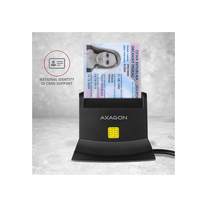 Axagon CRE-SM2 считыватель сим-карт Для помещений USB USB 2.0 Черный – 3