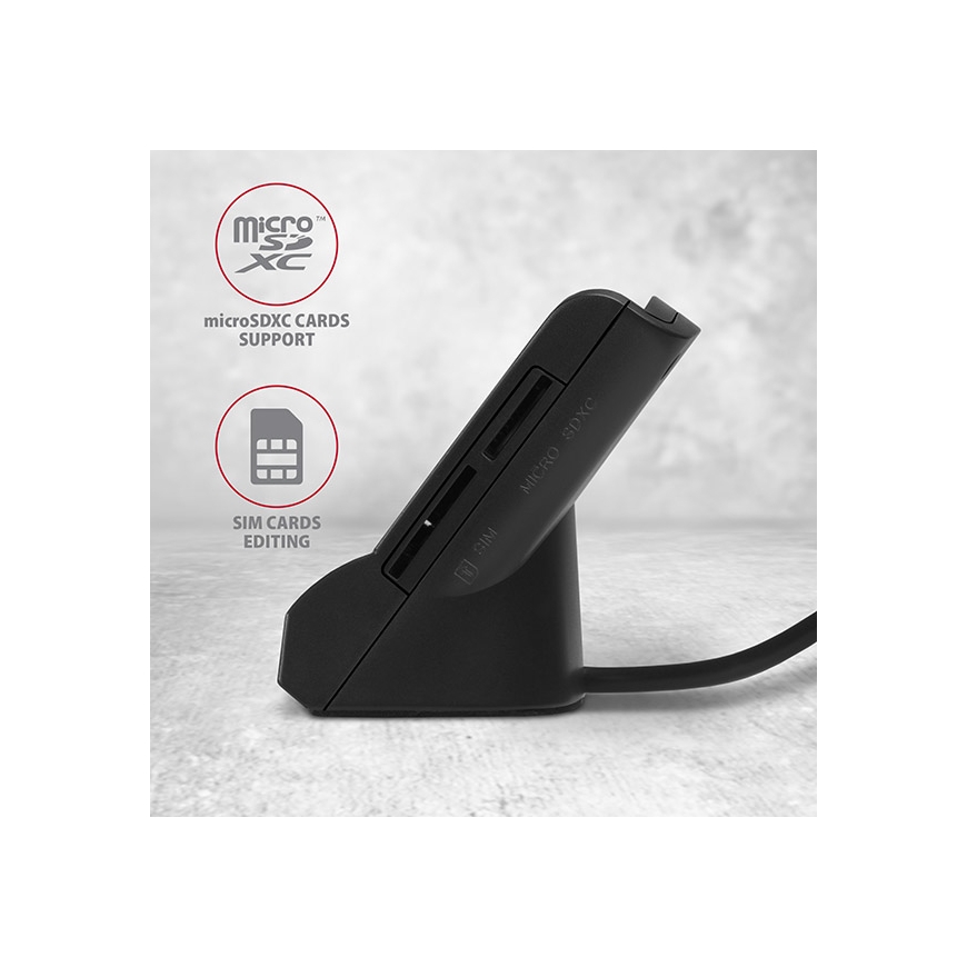 Axagon CRE-SM2 kiipkaardilugeja Hoonesisene USB USB 2.0 Must – 5