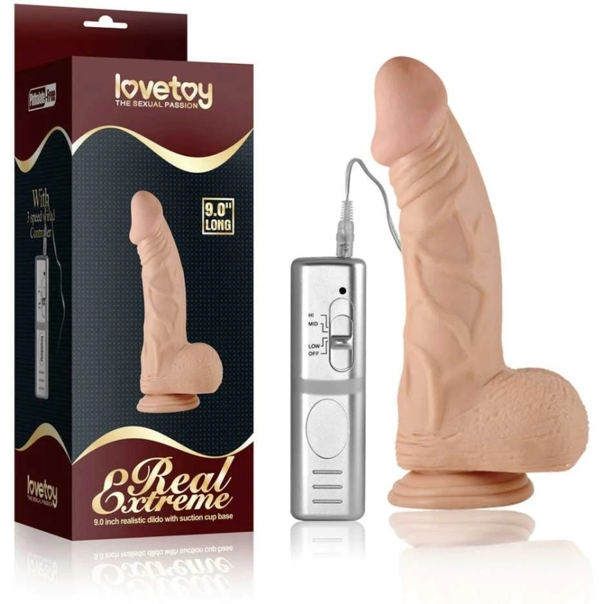 Lovetoy 9 inch long ultra-strong vibrating dildo with soft skin – 2