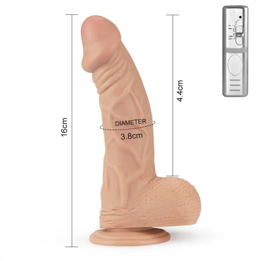 Lovetoy 9 tuuman pituinen erittäin voimakas värisevä dildo pehmeällä iholla – 5
